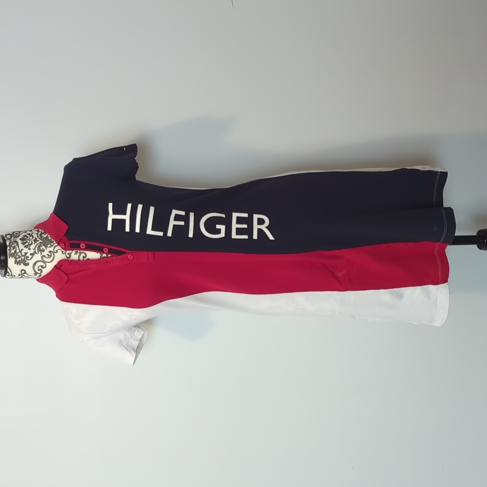 Tommy Hilfiger Red, White, and Black Polo Dress